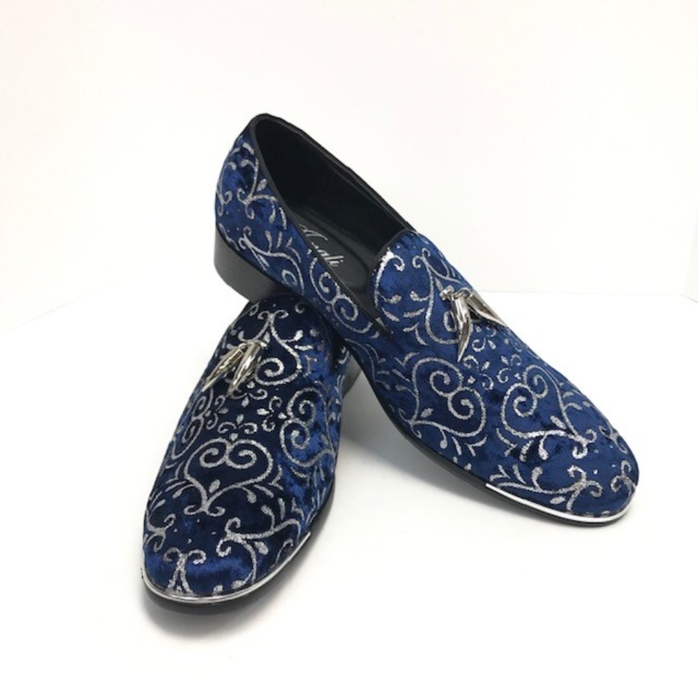 Men's Amali Navy Slip On Metallic Sparkle Details